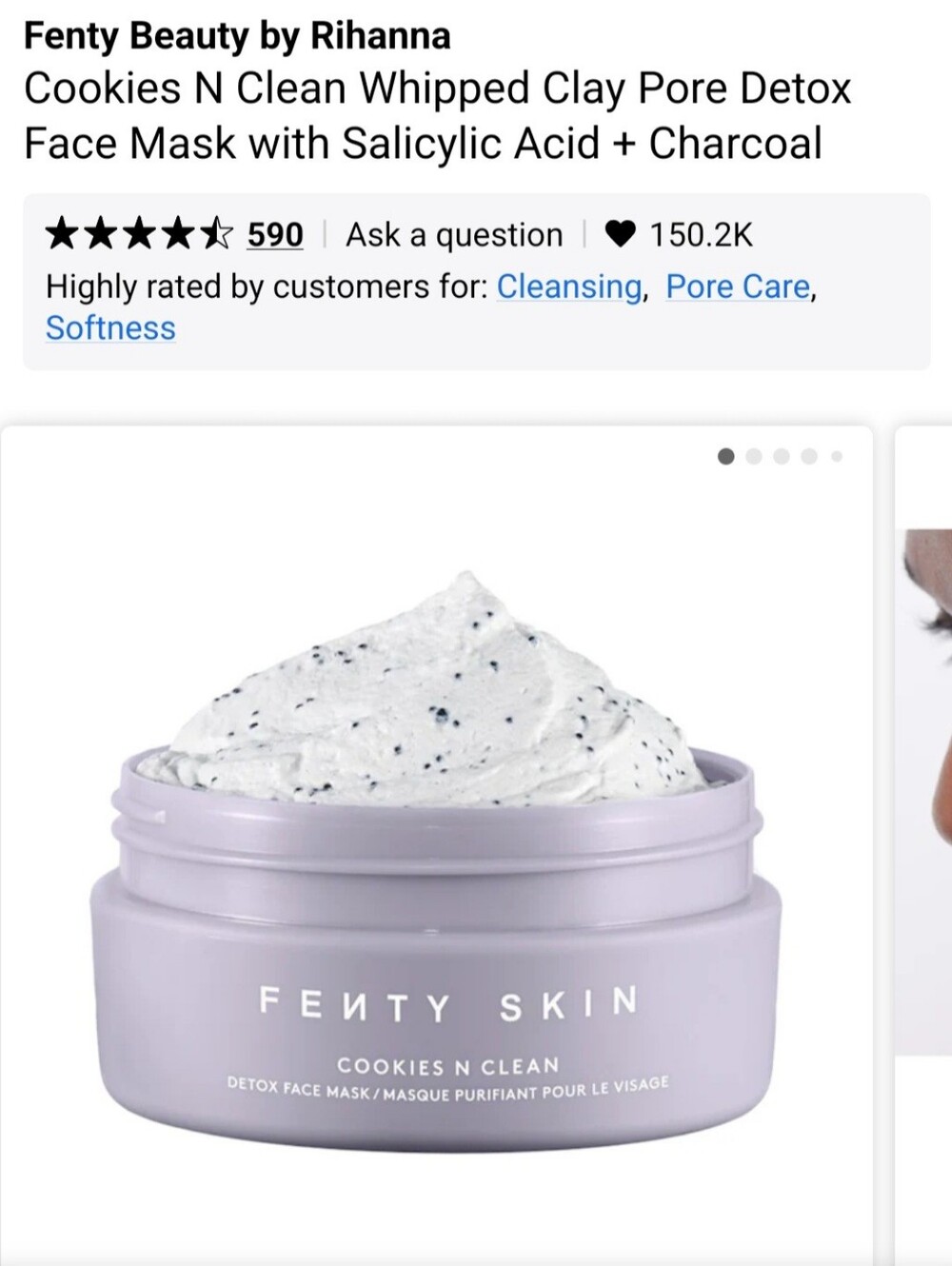 NEW Fenty Beauty Cookies N Clean Whipped Clay Face Mask